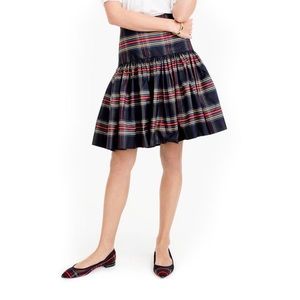 J Crew Stewart Plaid Taffeta High Waisted Skirt